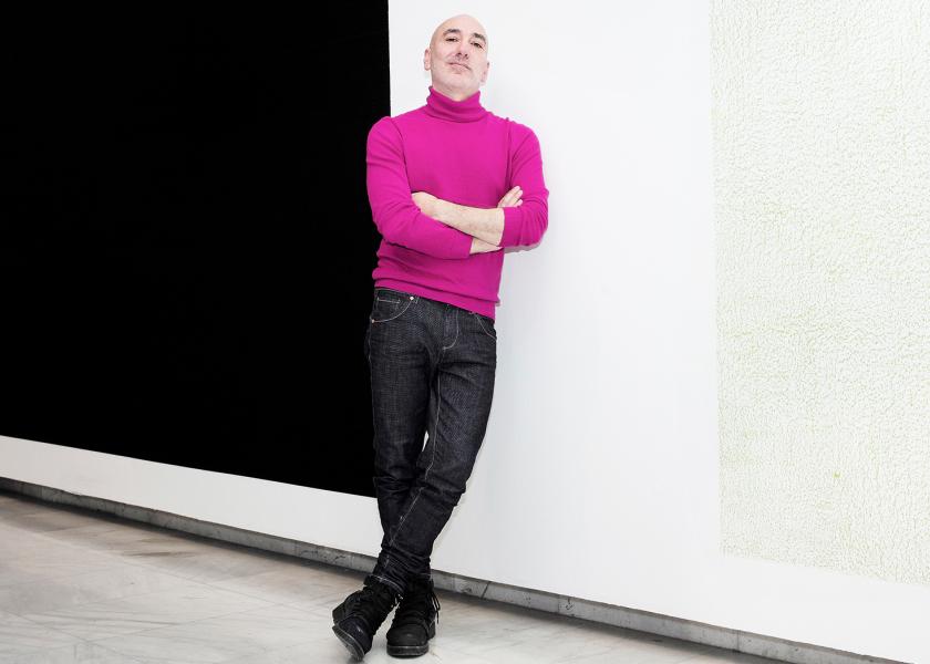 Artist Juan Carlos Bracho at the Alcalá 31 space.