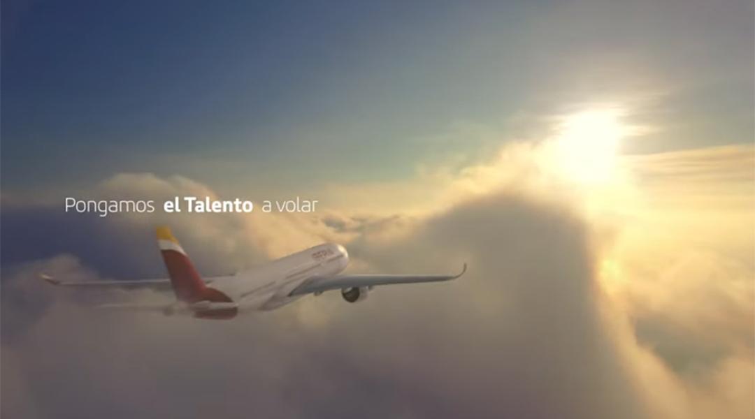 Avión de Iberia volando