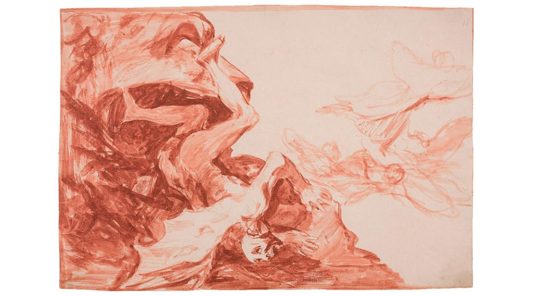 Goya´s draw named 'La desesperación de Satán'.