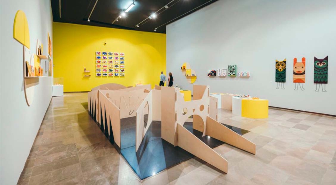 One of the rooms at the ‘Play with design’ exhibition, especially aimed at children