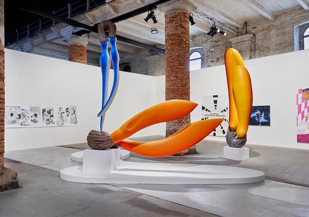 Imagen con las tres obras que la artista madrileña Teresa Solar presenta en la Bienal de Venecia