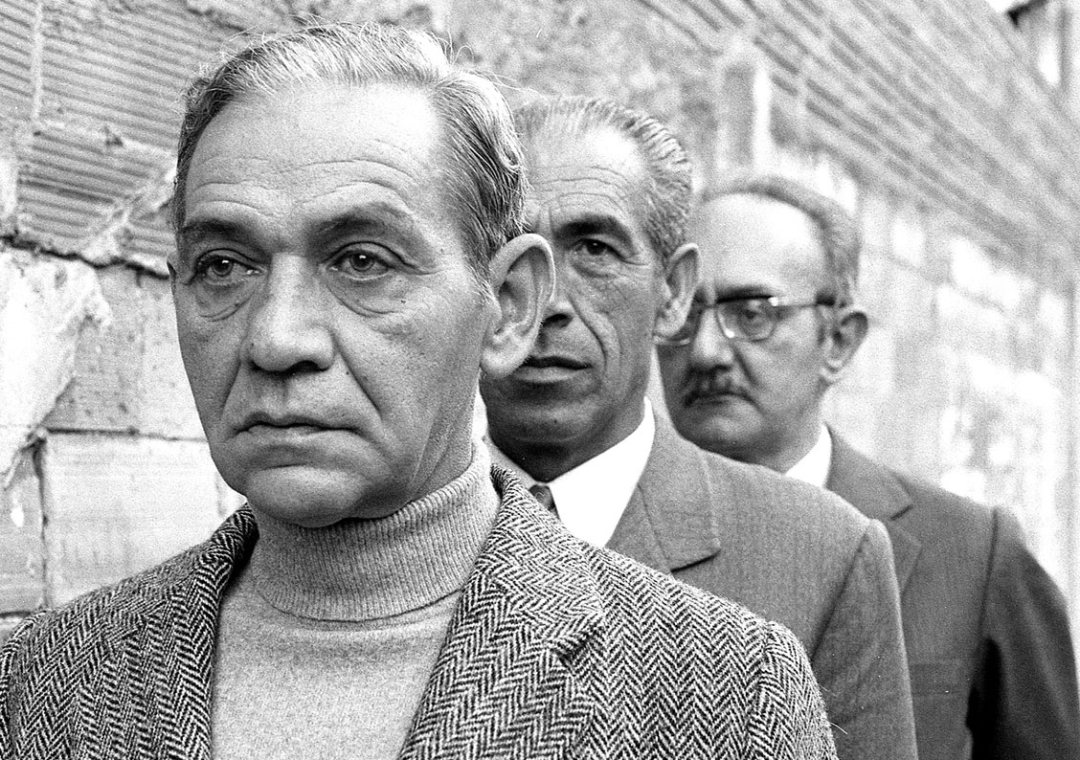 Ferran Planes, Joan Pagés, and Joaquim Amat-Piniella, three Mauthausen survivors in 1972