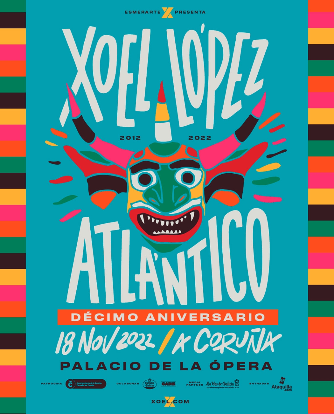 Poster of the concert for the 10th anniversary of 'Atlántico'.